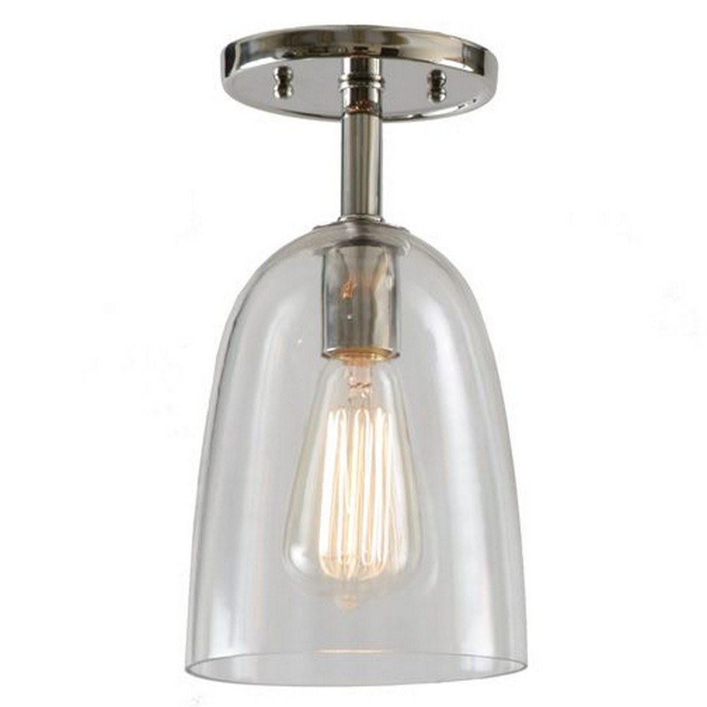 JVI Designs-1301-18 G4-Grand Central - 11 Inch One Light Clear Semi-Flush Mount Gunmetal  11 Clear Glass